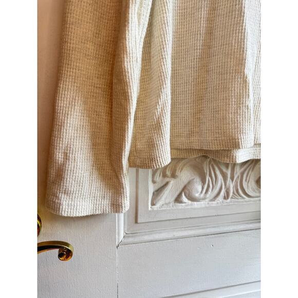 MONROW Cowl-Neck Waffle-Knit Sweater Women’s Size XL Thermal Lounge Pullover - Picture 5 of 10